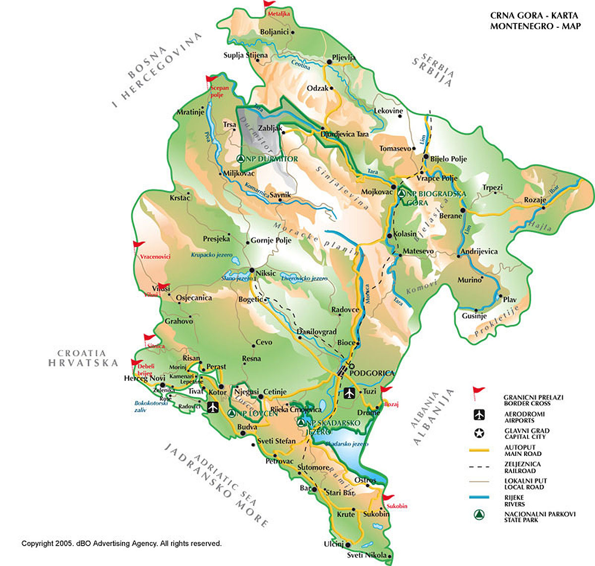Карты курортов Черногории