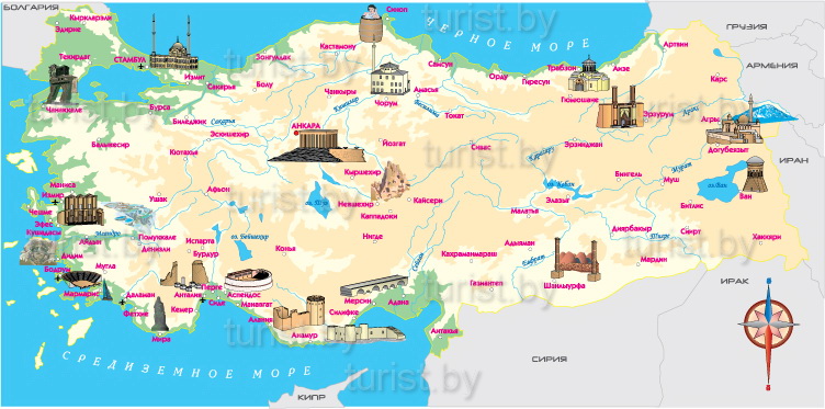 карта Турции